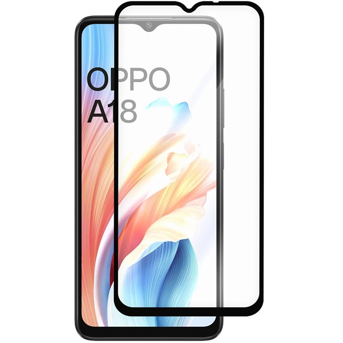 Стекло защитное Full Glue Premium Krutoff для OPPO A18 черное - фото 1008271