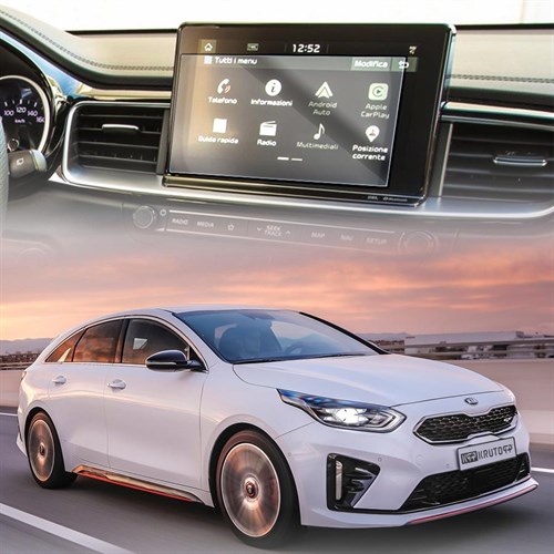 Защитное гибридное стекло Krutoff для экрана мультимедии KIA Proceed (10 дюймов) 2018 - 2021 - фото 309938