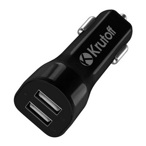 АЗУ Krutoff CCH-01 2xUSB, 2.1A (black) - фото 34734