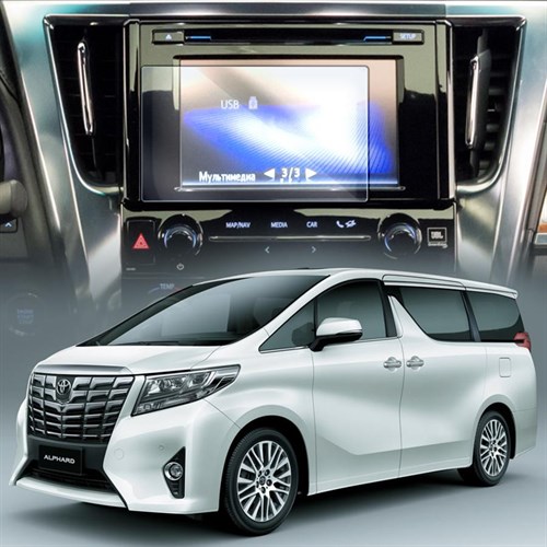 Защитное гибридное стекло Krutoff для экрана мультимедии Toyota Alphard 3 2015 - 2017 - фото 340721