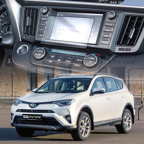 Защитное гибридное стекло Krutoff для экрана мультимедии Toyota RAV4 (CA40) 2012 - 2019 - фото 340731