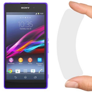 Стекло защитное гибридное Krutoff для Sony Xperia Z1 - фото 40647