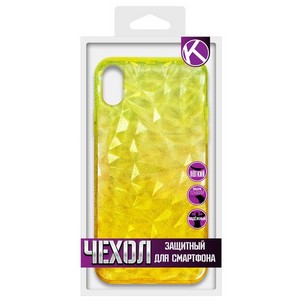 Накладка силиконовая Crystal Krutoff для iPhone XR (желтая) - фото 42379