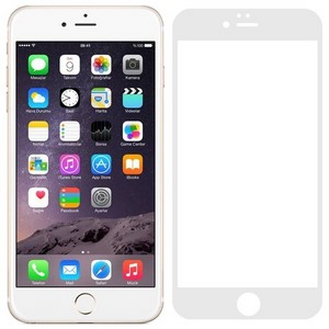 Стекло защитное Full Glue Premium Krutoff для iPhone 6 Plus/6S Plus белое - фото 43541