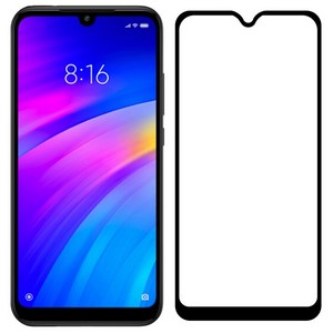Стекло защитное Full Glue Premium Krutoff для Xiaomi Redmi 7/Y3 черное - фото 62370