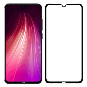 Стекло защитное Full Glue Premium Krutoff для Xiaomi Redmi Note 8/Note 8 (2021) черное - фото 43754