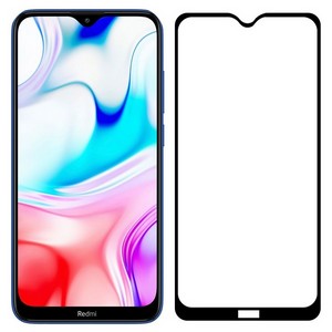 Стекло защитное Full Glue Premium Krutoff для Xiaomi Redmi 8/8A черное - фото 43757