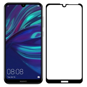 Стекло защитное Full Glue Premium Krutoff для Huawei Y7 2019/Y7 Prime 2019/Y7 PRO 2019/Enjoy 9 черно - фото 62369