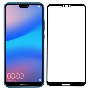 Стекло защитное Full Glue Premium Krutoff для Huawei P20 Lite/Nova 3e черное - фото 48312