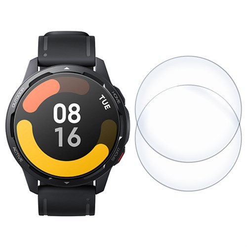 Стекло защитное гибридное Krutoff для Xiaomi Watch S1 GL 2 шт. - фото 402059