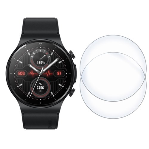 Стекло защитное гибридное Krutoff для Huawei GT 2 Pro (46mm) 2 шт. - фото 402205