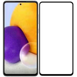 Стекло защитное Full Glue Premium Krutoff для Samsung Galaxy A72 черное - фото 49728