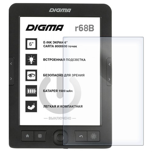 Стекло защитное гибридное Krutoff для Digma r68B - фото 411300