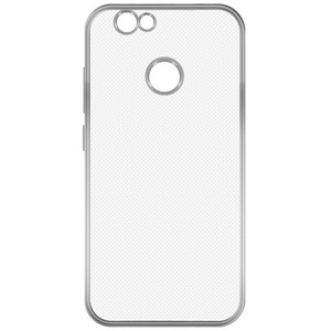 Накладка силиконовая с рамкой Krutoff для Huawei Nova (silver) - фото 56394