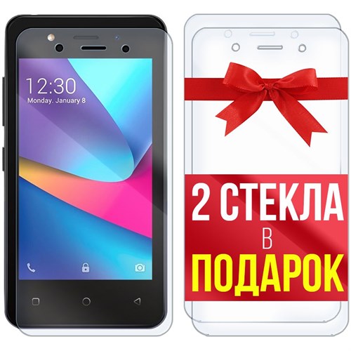 Комплект из 3-x защитных гибридных стекл Krutoff для ITEL A14 - фото 427949