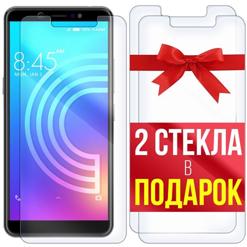 Комплект из 3-x защитных гибридных стекл Krutoff для ITEL A44 - фото 427959