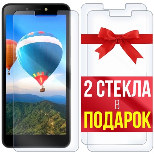 Комплект из 3-x защитных гибридных стекл Krutoff для ITEL A44 Power - фото 427961