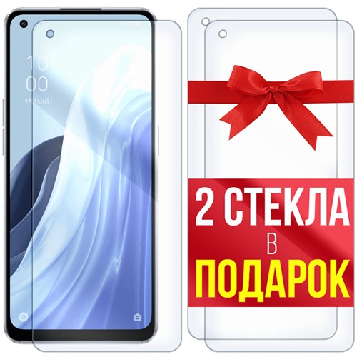 Комплект из 3-x защитных гибридных стекл Krutoff для OPPO Reno 7 A 5G - фото 455080