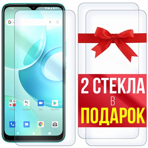 Комплект из 3-x защитных гибридных стекл Krutoff для Wiko T10 - фото 455091