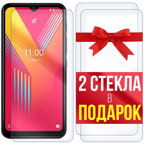 Комплект из 3-x защитных гибридных стекл Krutoff для Wiko Y62 Plus - фото 455096