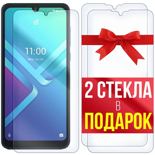 Комплект из 3-x защитных гибридных стекл Krutoff для Wiko Y82 - фото 455097