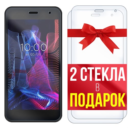 Комплект из 3-x защитных гибридных стекл Krutoff для BQ 5047L Like - фото 455167