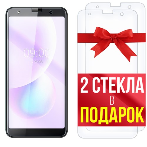 Комплект из 3-x защитных гибридных стекл Krutoff для BQ 6022G Aura - фото 455175