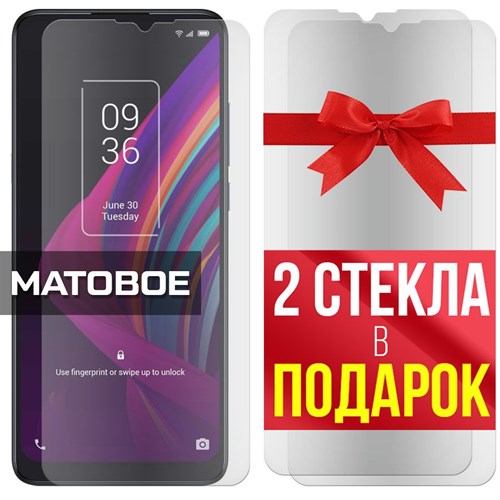 Комплект из 3-x защитных гибридных стекол МАТОВЫХ Krutoff для TCL 10 SE - фото 484743