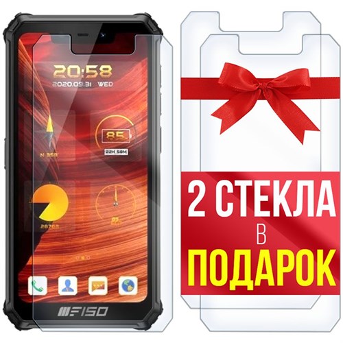 Комплект из 3-x защитных гибридных стекл Krutoff для Oukitel F150 B2021 - фото 492915