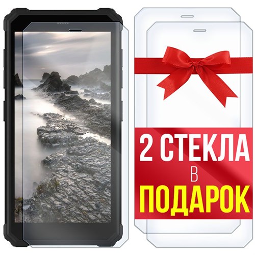 Комплект из 3-x защитных гибридных стекл Krutoff для Oukitel F150 Lite H2022 - фото 492917