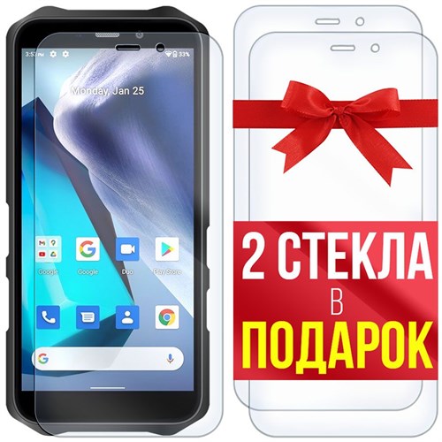 Комплект из 3-x защитных гибридных стекл Krutoff для Oukitel WP12 - фото 492925