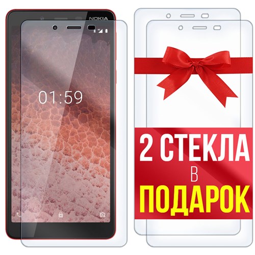 Комплект из 3-x защитных гибридных стекл Krutoff для Nokia 1 Plus - фото 512310