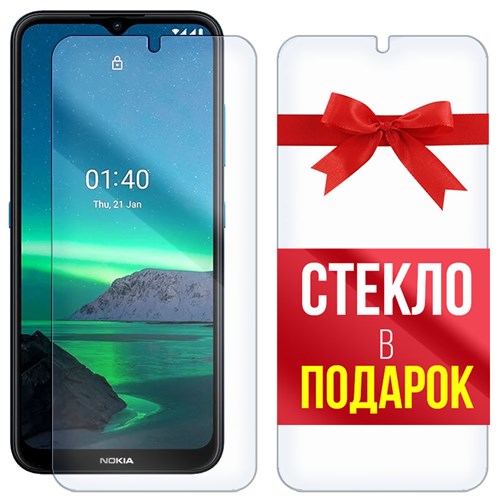 Комплект из 2-x защитных гибридных стекл Krutoff для Nokia 1.4 - фото 512313