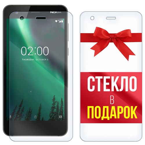 Комплект из 2-x защитных гибридных стекл Krutoff для Nokia 2 - фото 512315