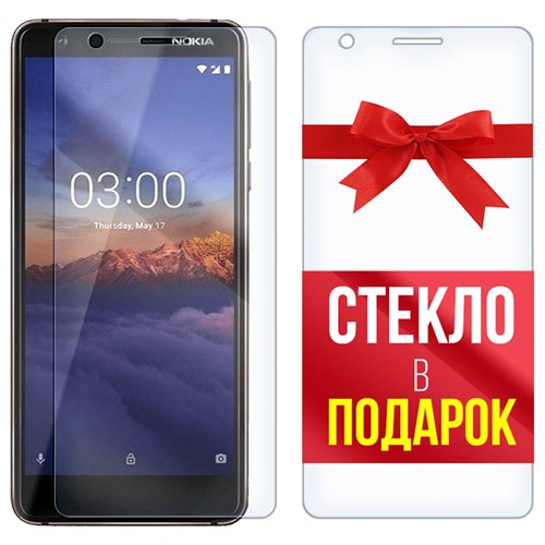 Комплект из 2-x защитных гибридных стекл Krutoff для Nokia 3.1 - фото 512325