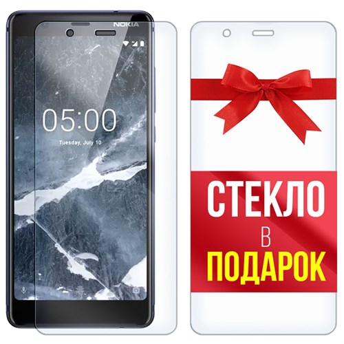 Комплект из 2-x защитных гибридных стекл Krutoff для Nokia 5.1 - фото 512337