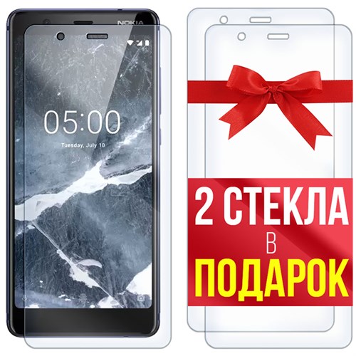 Комплект из 3-x защитных гибридных стекл Krutoff для Nokia 5.1 - фото 512338