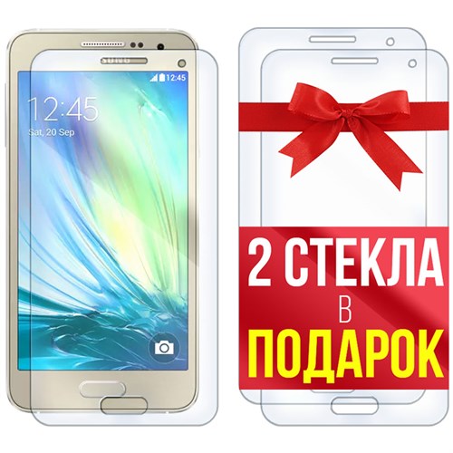 Комплект из 3-x защитных гибридных стекл Krutoff для Samsung Galaxy A3 A300F - фото 512382