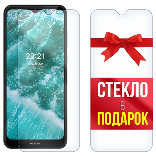 Комплект из 2-x защитных гибридных стекл Krutoff для Nokia C30 - фото 512461