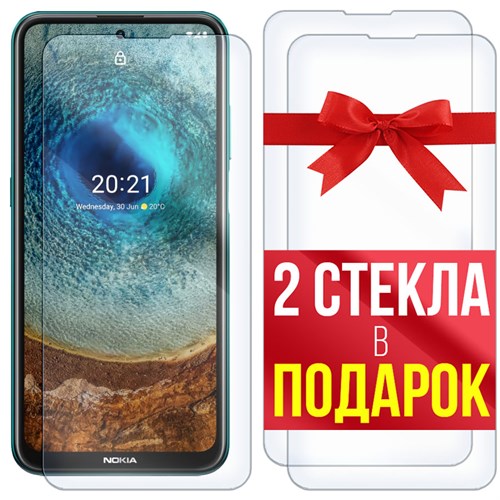 Комплект из 3-x защитных гибридных стекл Krutoff для Nokia X10 - фото 512468