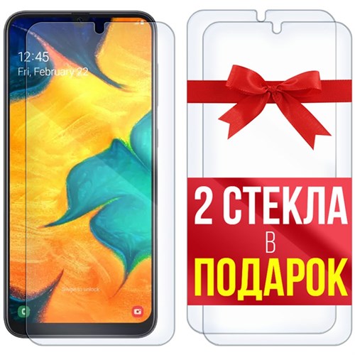 Комплект из 3-x защитных гибридных стекл Krutoff для Samsung Galaxy A30 - фото 517604