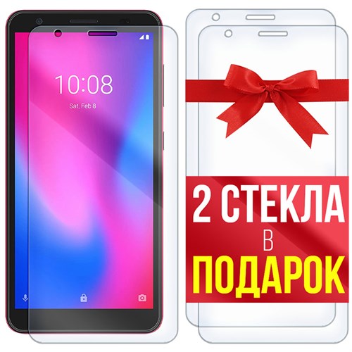 Комплект из 3-x защитных гибридных стекл Krutoff ZTE Blade A3 2020 - фото 517857