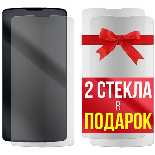 Комплект из 3-x защитных гибридных стекол МАТОВЫХ Krutoff для LG K7 (X210DS) - фото 529124