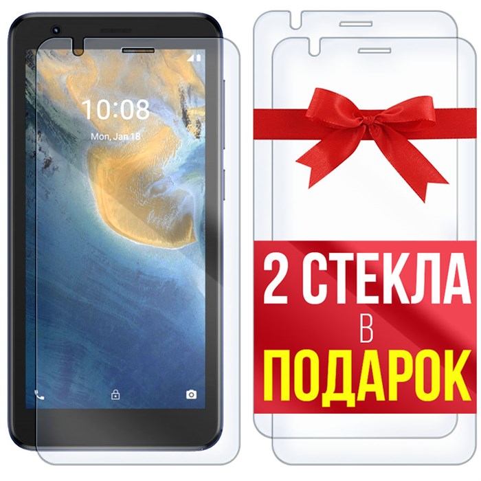 Комплект из 3-x защитных гибридных стекл Krutoff ZTE Blade L9 - фото 608844