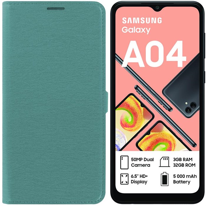 Чехол-книжка Krutoff Eco Book для Samsung Galaxy A04 (A045) зеленый опал - фото 647450