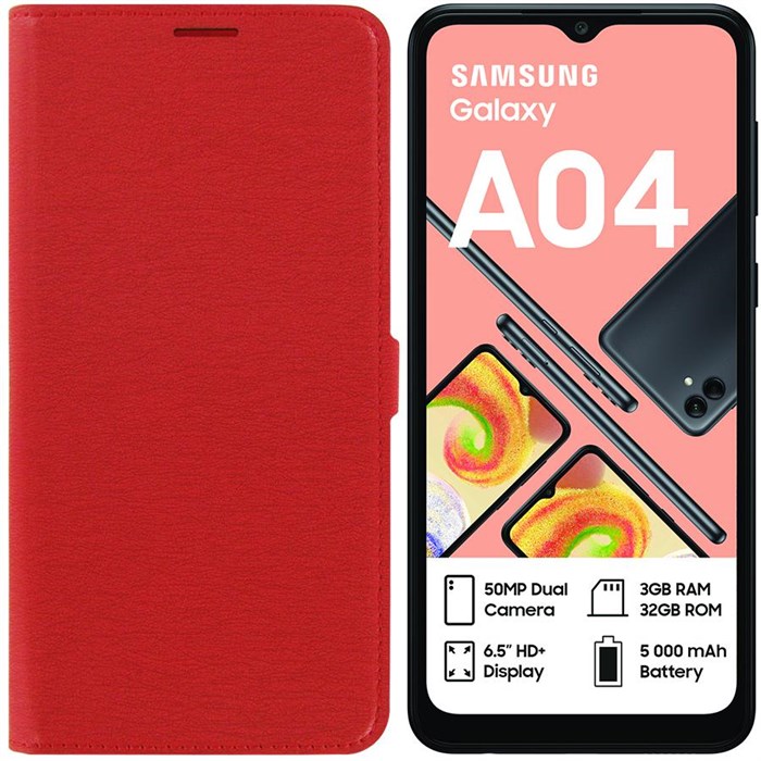 Чехол-книжка Krutoff Eco Book для Samsung Galaxy A04 (A045) красный - фото 647453