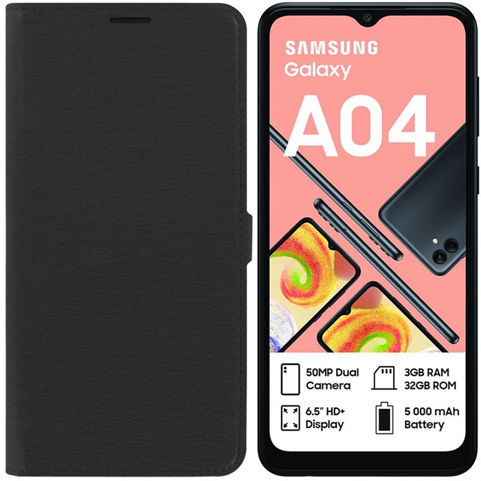 Чехол-книжка Krutoff Eco Book для Samsung Galaxy A04 (A045) черный - фото 647456