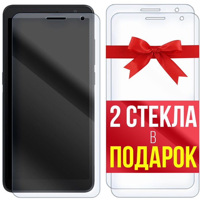 Комплект из 3-x защитных гибридных стекол Krutoff для Alcatel 1A (2020) / 5002F - фото 747345