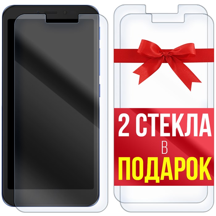 Комплект из 3-x защитных гибридных стекол Krutoff для Alcatel 1V (2019) / 5001D - фото 747348