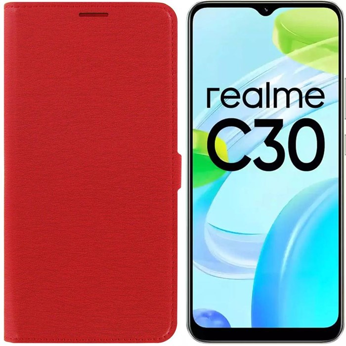 Чехол-книжка Krutoff Eco Book для Realme C30/ C30s красный - фото 760346